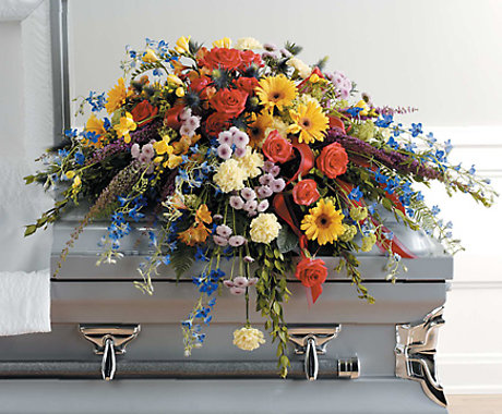 A Colorful Life Casket Spray