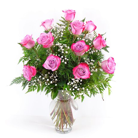 1 Dozen Lavender Roses Arranged-Long Stemmed