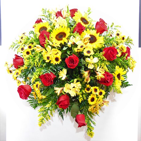Sunflower Fields Casket Spray