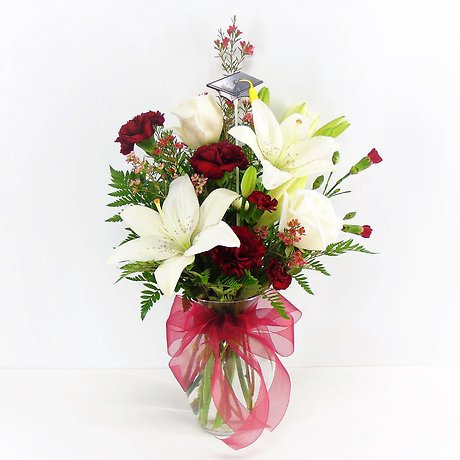 Maroon &amp; White  Bouquet