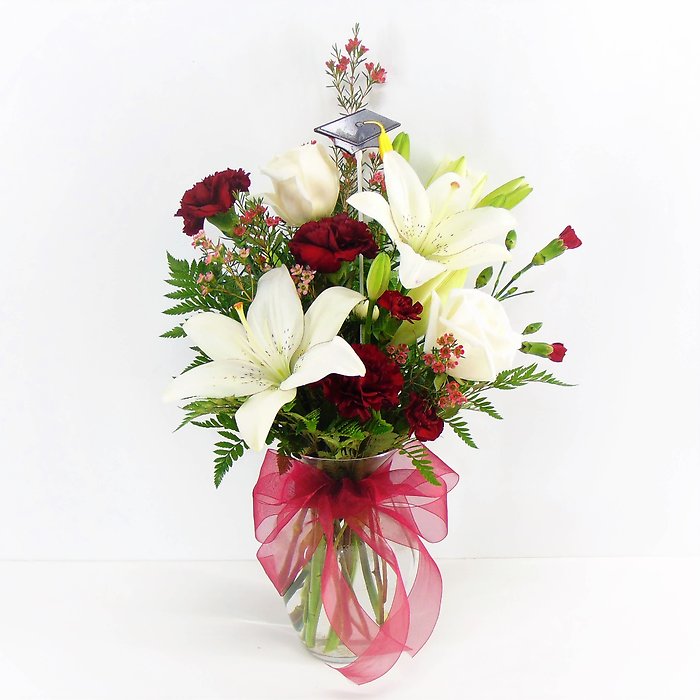 Maroon &amp; White  Bouquet