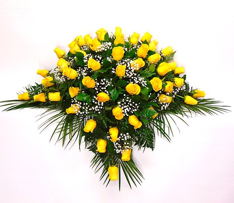 Yellow Diamond Casket Spray