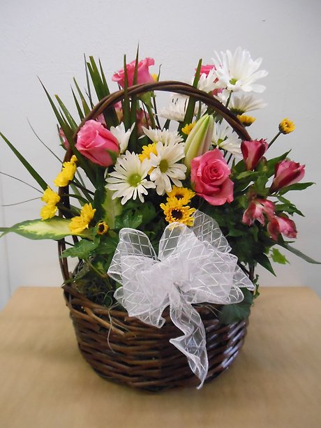 Planter with Fresh Flowers