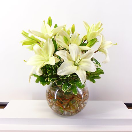 White Lily Bowl