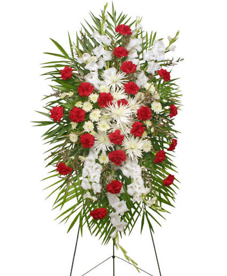 Graceful Red &amp; White Standing Spray