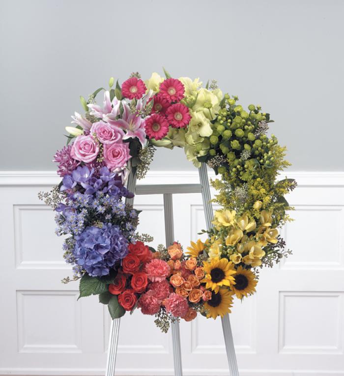 Round Rainbow Wreath