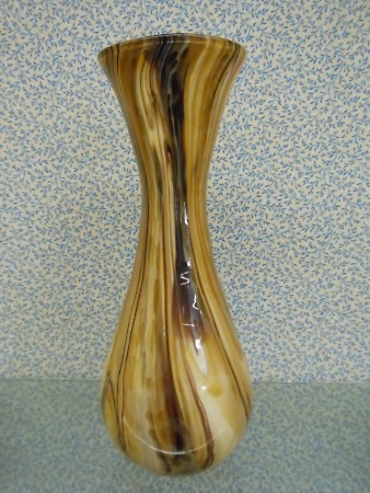Gold and Black Swirl Hourglass 15\" Tall 2 1/2\" Opening